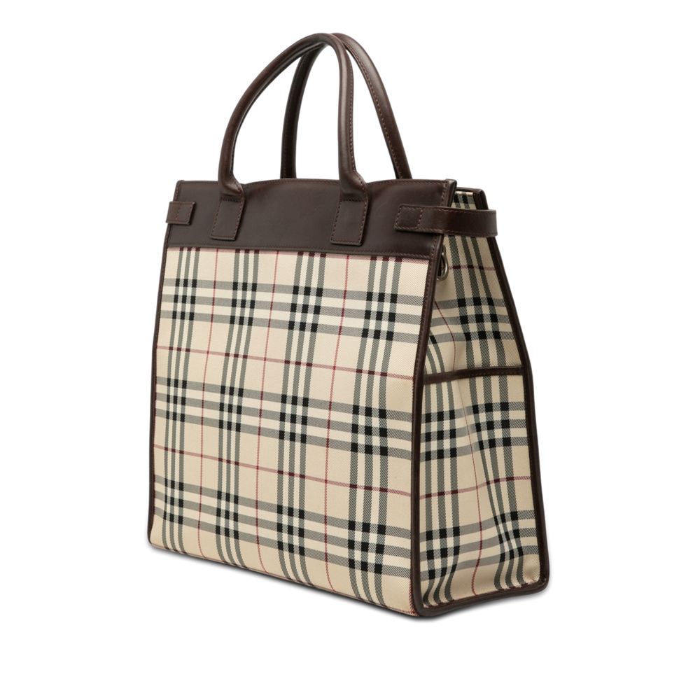 Pre-Loved Burberry House Check Canvas Convertible Tote - Picture 2 of 6